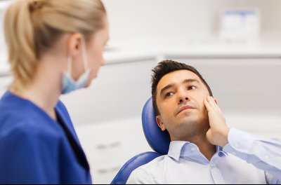 Dentist with patient